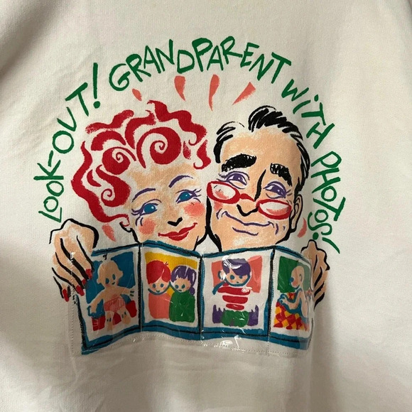 Vintage Novelty Grandparent Sweater with Pockets For Printed Photos Funny XL - Picture 3 of 8